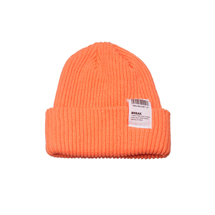 韩国秋冬新款ins潮人街头荧光绿针织百搭休闲毛线帽保暖护耳帽