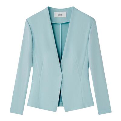 LAUREL时尚修身无领西装外套