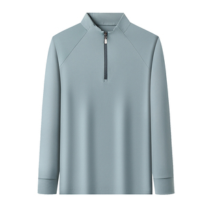 罗蒙春秋季新款半高领男士卫衣长袖T恤中青年户外休闲拉链打底衫