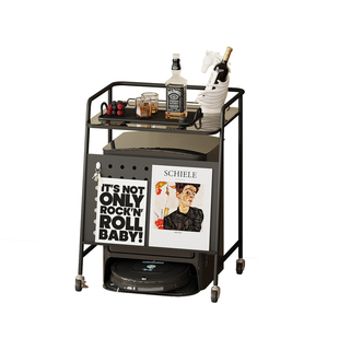 石头扫地机器人上方置物架带轮子沙发边几可换水收纳柜鱼缸基站柜