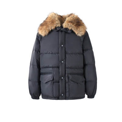 白鹅绒长款毛领加厚羽绒服外套男