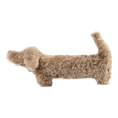 温柔淡可可天然滩羊毛腊肠犬靠枕