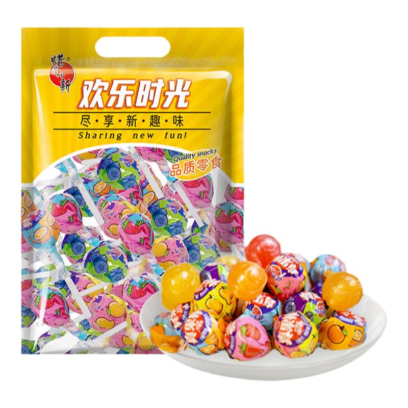 蜡笔小新500g真果棒棒糖儿童零食
