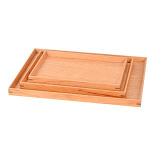 实木托盘长方形日式餐盘大号木质盘子面包胡桃木咖啡定制