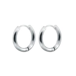 黑色耳圈防过敏钛钢耳钉女耳饰男士耳环素圈耳扣耳骨圈睡觉不用摘