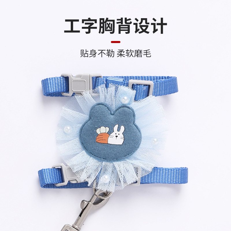 遛猫绳防挣脱外出专用背带胸工字溜牵引绳猫可咪调节尼龙宠物猫