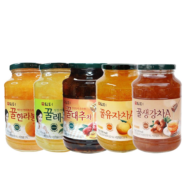 韩国进口丹特蜂蜜柚子大枣生姜柑橘柠檬茶果肉水果冲饮茶浓浆1kg