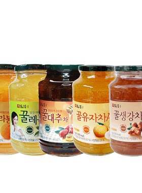 韩国进口丹特蜂蜜柚子大枣生姜柑橘柠檬茶果肉水果冲饮茶浓浆1kg