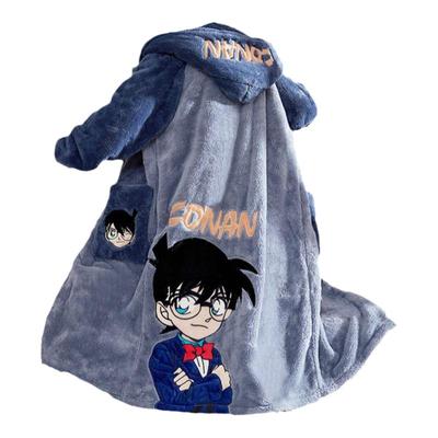 睡衣男秋冬季珊瑚绒加厚加绒睡袍