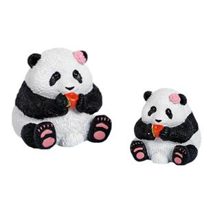 仿真立体熊猫树脂手办摆件卡通可爱玩偶礼物桌面装饰品圣诞节礼品