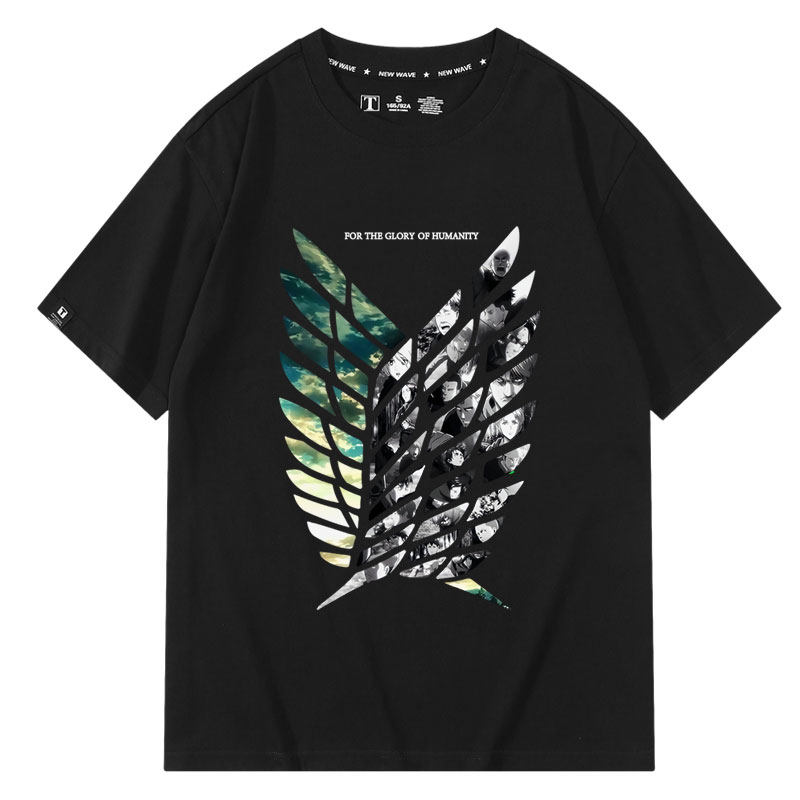 进击的巨人动漫自由之翼周边潮流衣服夏季青年男生大码短袖T恤衫