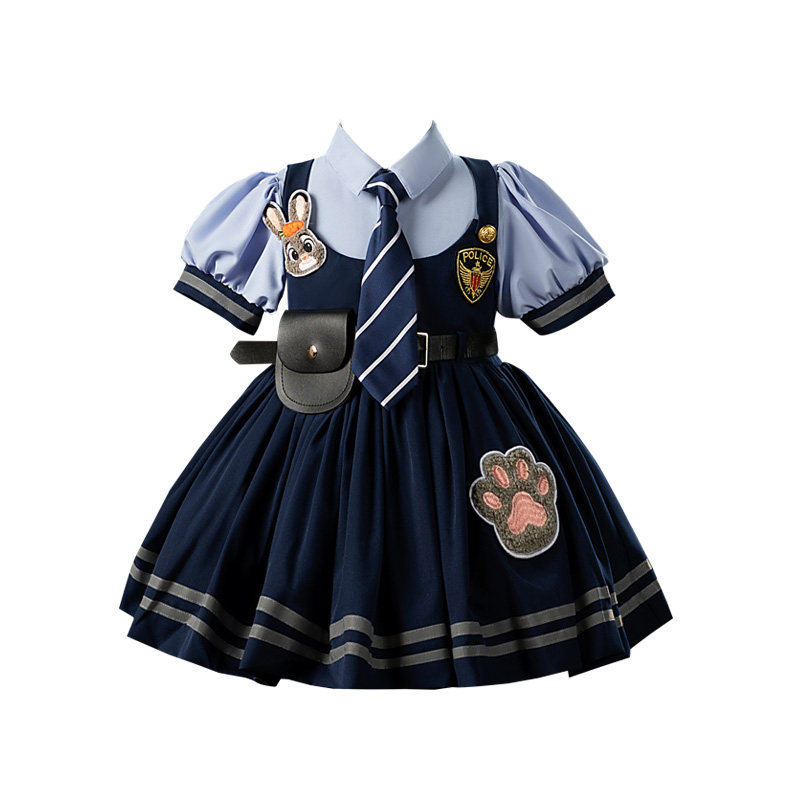 sesameclub女童尼克兔子警官裙子