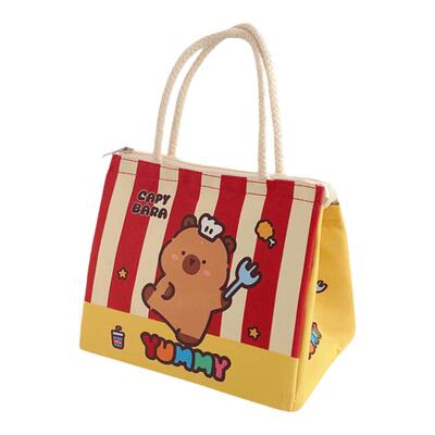 可爱卡皮巴拉便当包大容量饭盒袋