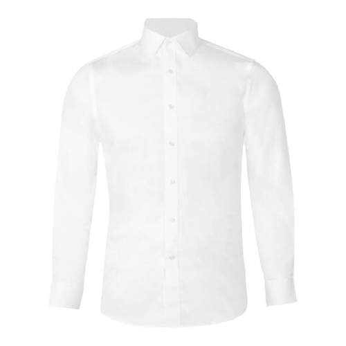 CULTUM 100支长绒棉DP免烫商务休闲方领正装衬衫男长袖修身白衬衣