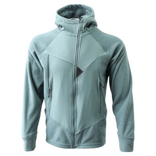 抄底清货 调性十足 山系户外秋冬男女情侣斜拉链设计连帽抓绒外套