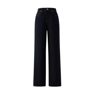 【活性染牛仔】Eland衣恋牛仔裤女复古时髦直筒长裤2025冬季新款