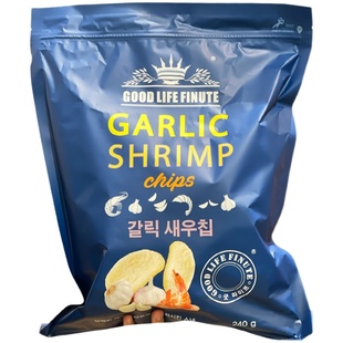 韩国进口趣莱福蒜味虾片300g网红膨化零食大包芥末薯片办公室小吃