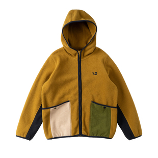 LEOOHOOLE | 哦哦乐 撞色口袋抗静电厚实绒面保暖摇粒绒连帽外套