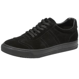 沙驰男鞋潮鞋百搭青年时尚真皮牛皮男士系带软皮磨砂板鞋休闲鞋