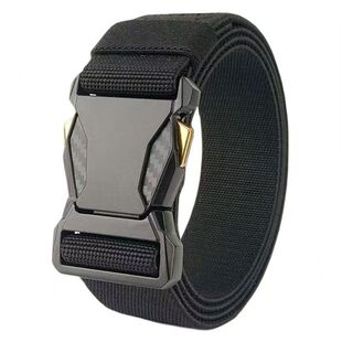 对插扣弹力皮带男自动扣时尚百搭潮流男士腰带户外尼龙帆布裤腰带
