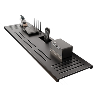 电视机背部置物架免打孔电视机顶盒托架可调节显示路由器悬空收纳