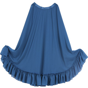 7yearsoldlilgirl肚皮舞裙子秋冬新款意大利雪纺荷叶边长裙EY206