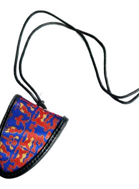 国潮真蚕丝宋锦真皮磁吸挂脖眼镜夹新中式国风墨镜夹挂绳小众轻便