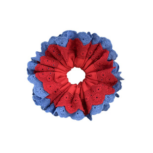 洋气可乐圈~红蓝蕾丝肠圈发圈头饰扎头发发饰花边头绳韩国头花