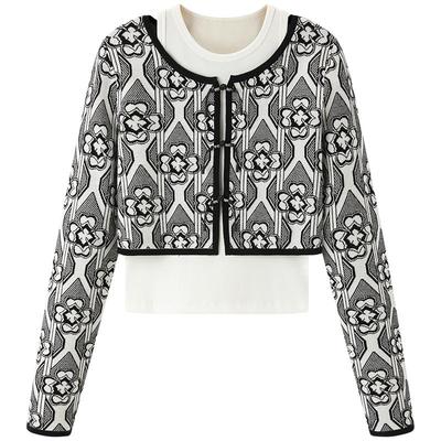 太平鸟女装2024年春季新款两件式线套衫A1EEE1285