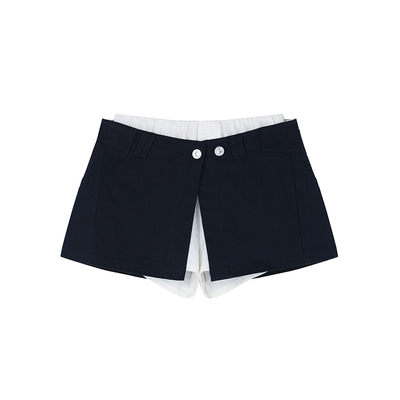 F PROJECT 镜头焦点 防走光可拆卸真两件叠穿不规则搭片裙裤A字裙