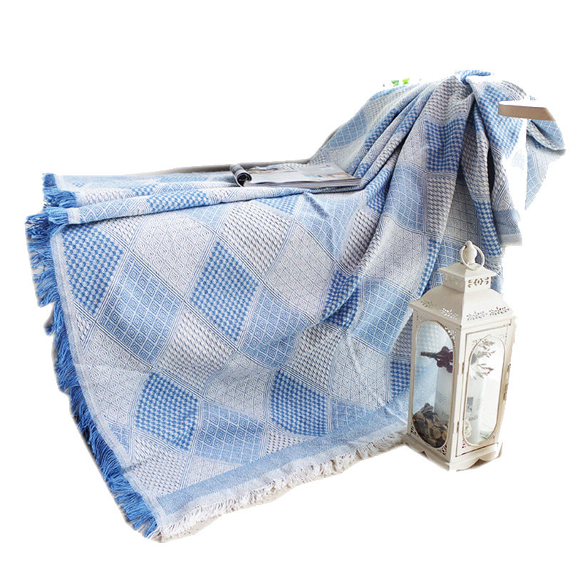 加厚素色沙发毯沙发巾空调罩全盖纯棉线毯子床盖毯夏凉被三人沙发