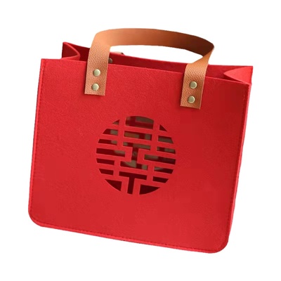 结婚大小号手提毛毡布袋结实