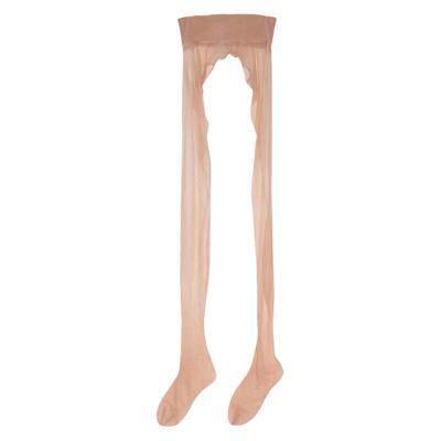 「Q 」360无缝极光超薄蕾丝花朵腰口0D性感丝袜极光情调黑丝