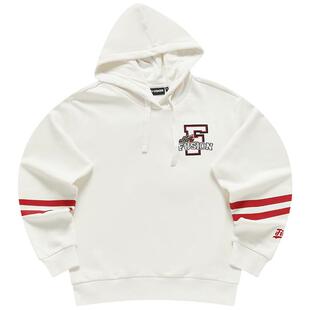FILA FUSION斐乐潮牌龙年新年连帽卫衣女款2024春季时尚红色帽衫
