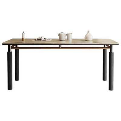 不锈钢五金白蜡木德利丰餐桌