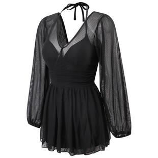 agliondy大码泳衣女2026新款微胖遮肉显瘦胖mm泡温泉绝美高级泳衣