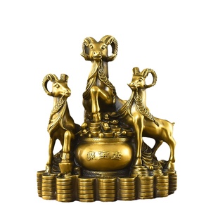 纯铜三羊开泰摆件招财羊三阳开泰客厅家居摆设装饰工艺品大号铜羊