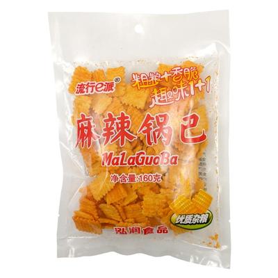 麻辣锅巴160g蒜香味大包装膨化油炸食品粗粮办公小吃零食整箱包邮