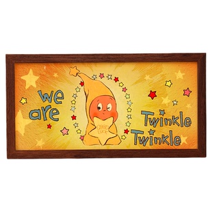 泡泡玛特星星人发光灯箱diy氛围装饰摆件夜灯盲盒造景相框灯光画