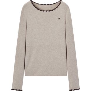 爱居兔基础圆领针织衫2025年冬季新款舒适柔软时尚长袖上衣