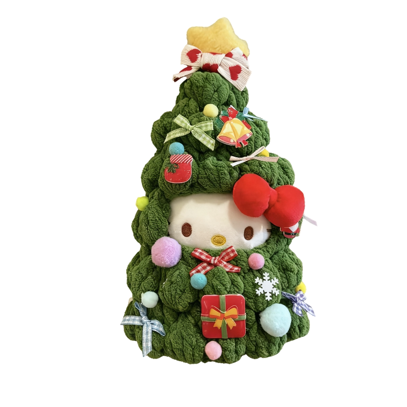 正版圣诞树HelloKitty包包挂件卡通毛绒玩偶凯蒂猫钥匙扣节日礼物
