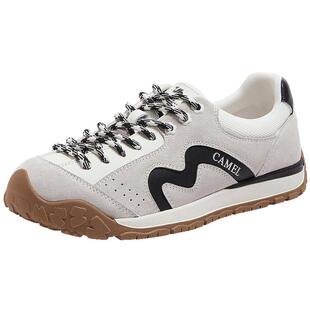 骆驼青芒德训鞋女鞋2026春季厚底板鞋女红色鞋子户外运动鞋阿甘鞋