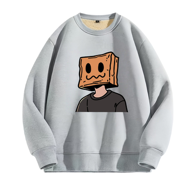 青少年加绒冬装无帽卫衣男秋冬季2025新款羊羔绒男生上衣冬款男装