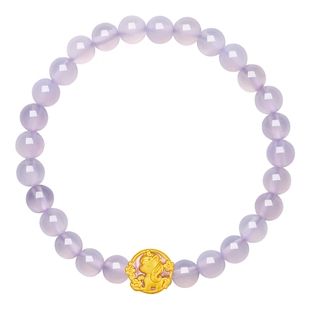 周六福黄金独角兽手串女款花花马生肖马系列3d硬金珐琅定价送礼物