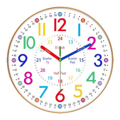 静音免打孔早教彩虹挂钟
