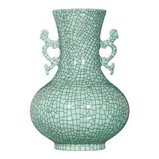 景德镇陶瓷器仿古官窑冰裂纹花瓶新中式客厅博古架工艺品瓷瓶摆件