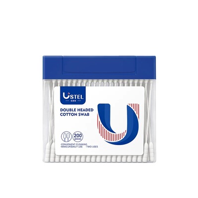 200支装双头棉签一次性家用掏耳朵化妆用双头棉花棒环保纸棒医用