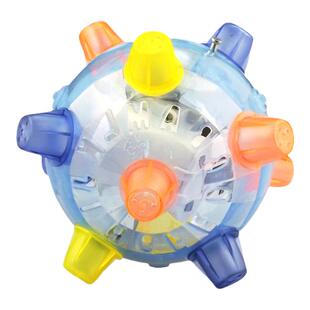 儿童水晶发光跳跳球电动闪光音乐震动弹力跳舞球玩具男孩女孩益智