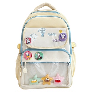 书包女生小学生绿色痛包2025新款大容量初中生背包女学院风补课包