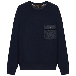 TeenieWeenie小熊男装简约休闲撞色卫衣春季时尚拼接圆领休闲上衣